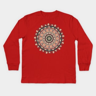 Cat Yoga Medallion Kids Long Sleeve T-Shirt